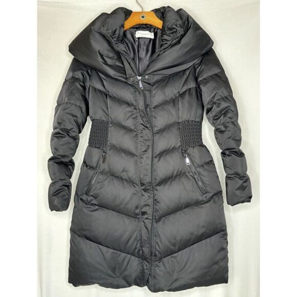 $199 TAHARI WOMEN BLACK PUFF FEATHER DOWN COAT SIZE SMALL